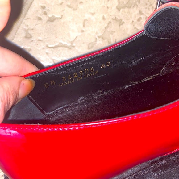 Saint Laurent Red Leather Loafers - Picture 2 of 5